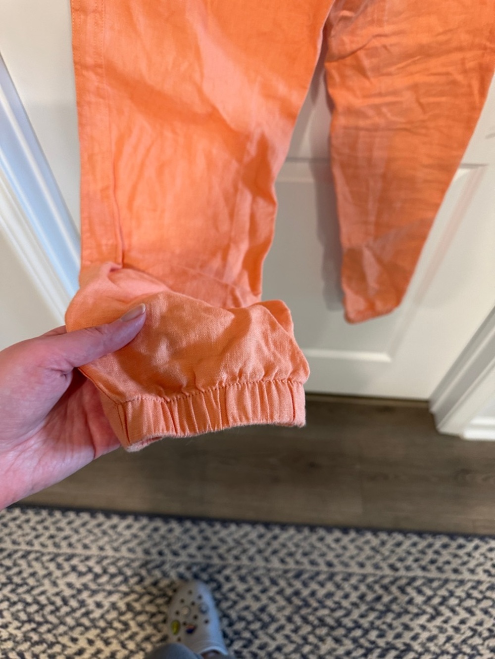 Athleta Neon Orange Linen Joggers Size 10TALL - Picture 7 of 7